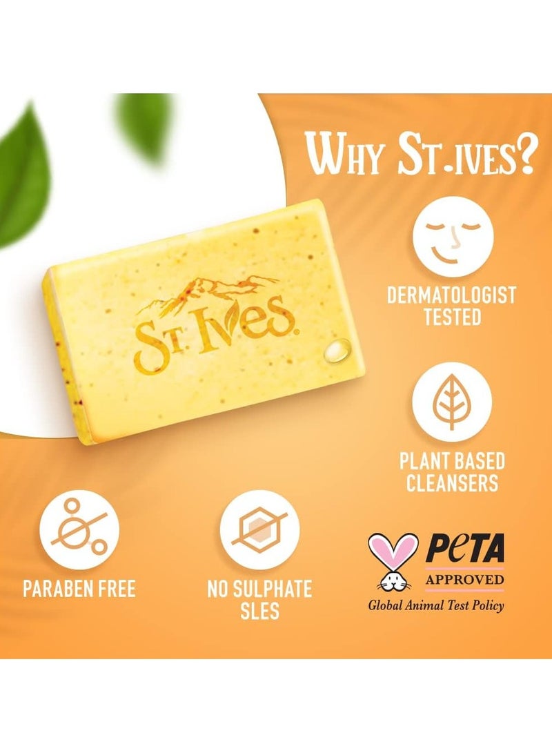 St. Ives Vitamin C & Orange Scrub Soap Bar 100g Pack of 2 | Exfoliating & Brightening Skin - Image 4